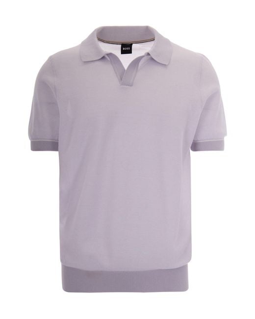 Boss Purple Polo Narciso Light Pastel for men