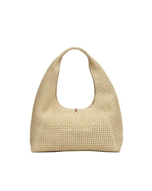 Marc Jacobs Natural Borsa Sack Lurex Crochet Champagne