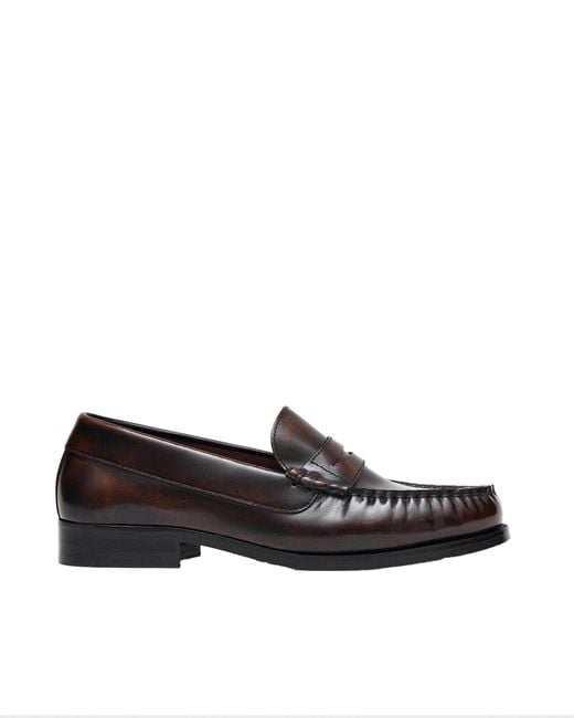 Alohas Black Mocassino Rivet Brushed Coffee