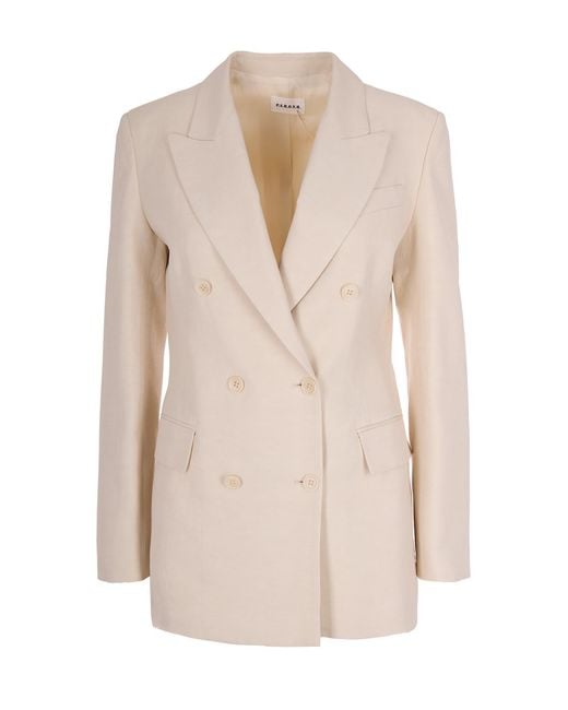 P.A.R.O.S.H. Natural Sand Double-Breasted Blazer