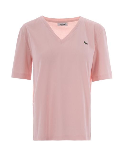 Lacoste Pink T-Shirt V Relaxed