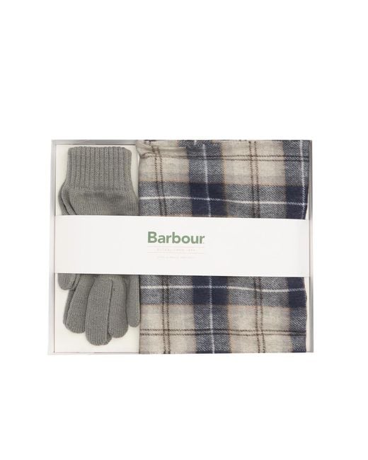 Barbour Gray Gift Set Tartan Midnight for men