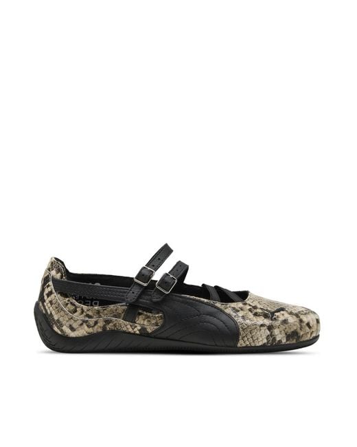 PUMA Black Ballerine Speedcat Snake Print