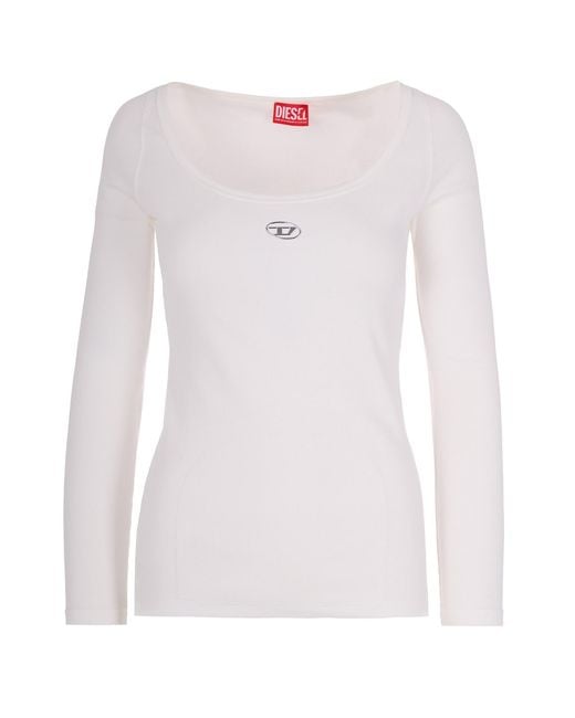 DIESEL White Long-Sleeve T-Shirt T-Bal-Od
