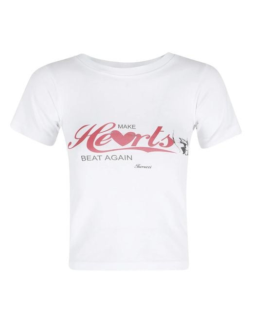 Fiorucci White T-Shirt Make Hearts Beat Again