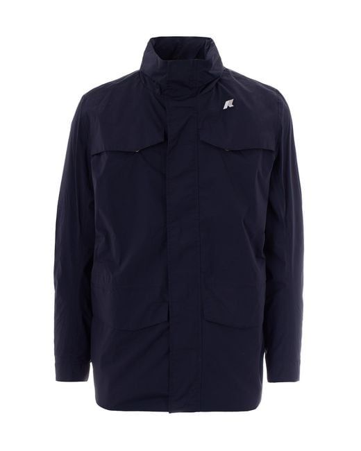 K-Way Blue Giubbino Manuel Stretch Nylon Depth for men