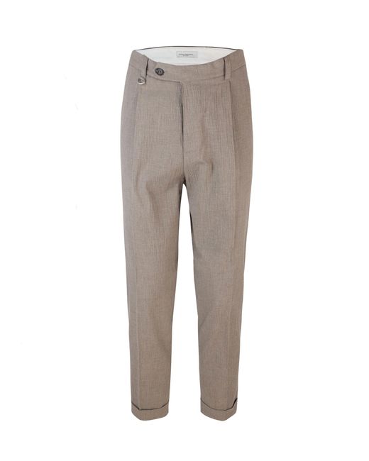 Paolo Pecora Gray Pantalone Con Pinces for men