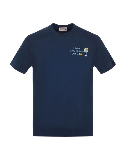 Mc2 Saint Barth Blue T-Shirt Portofino Guarda Come Dondolo Coon Il Gin for men