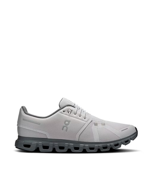 On Shoes White Sneakers Cloud 6 Wolf Rock for men