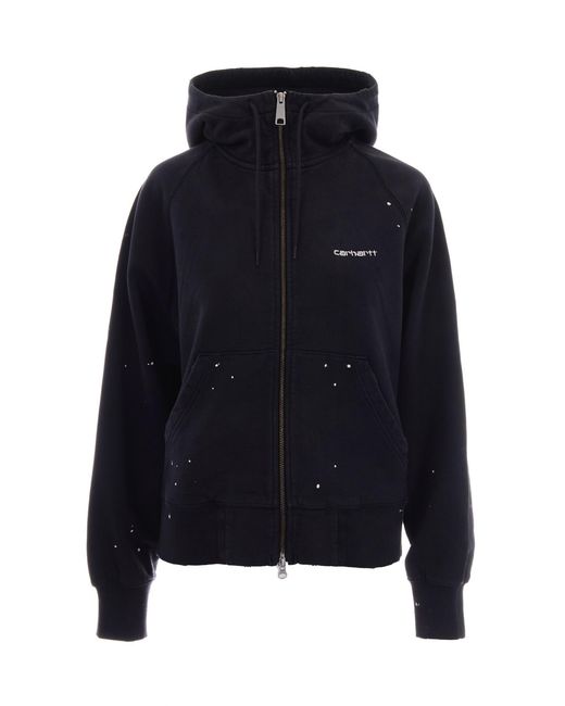 Carhartt Blue Hooded Painter Sweatshirt Cotton Sweat Sweatshirts