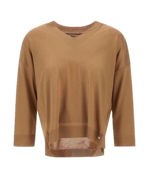 Herno Brown Knit Sweater