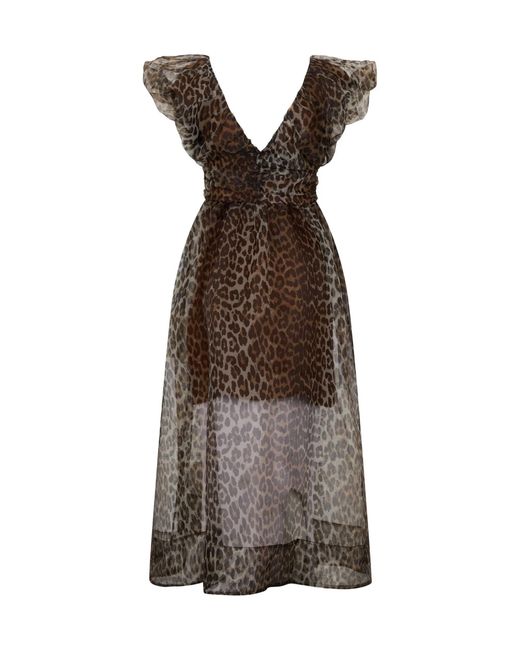 Ganni Brown Sustainable Mini Dress For