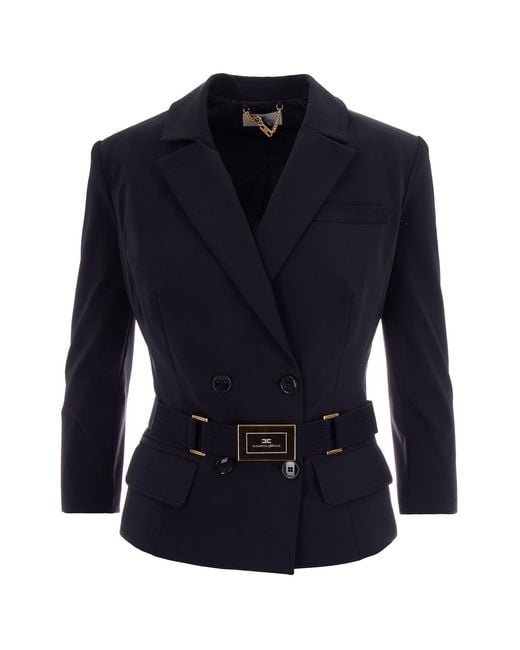 Elisabetta Franchi Blue Vela Polyamide Jacket