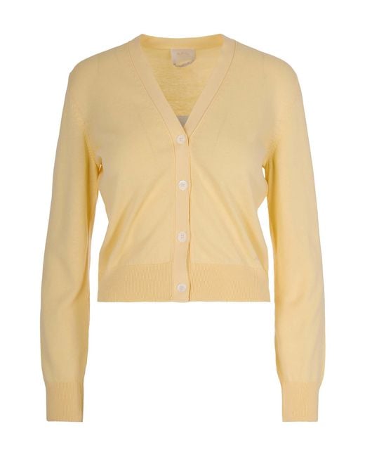 A.P.C. Natural V-Neck Button Cardigan