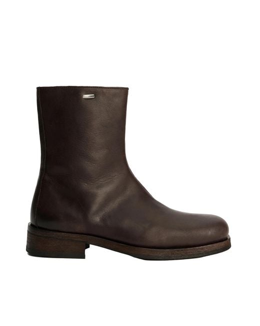 Our Legacy Brown Camion Italian Vegetable-Tanned Leather Ankle Boots for men