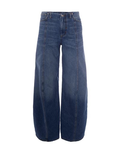 Sportmax Blue Oversized Low Rise Jeans