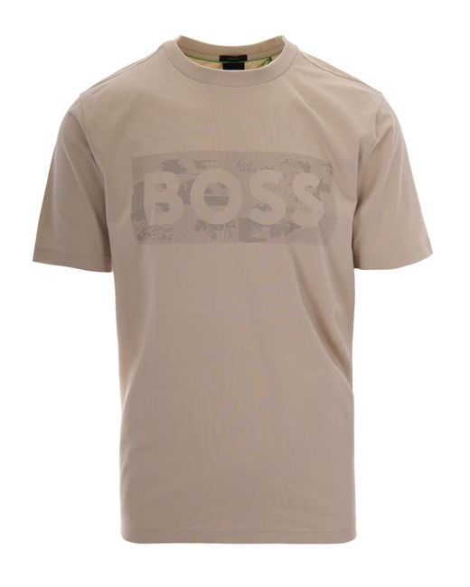 Boss Natural T-Shirt Logo Grafico Light for men
