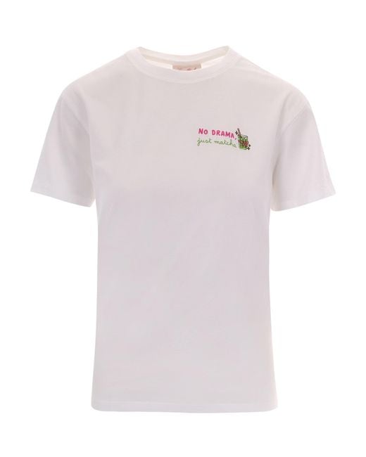 Mc2 Saint Barth White T-Shirt Emilie Matcha
