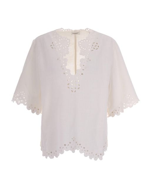 Isabel Marant White Shana Blouse