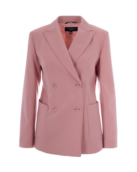 Weekend by Maxmara Pink Double-Breasted Blazer