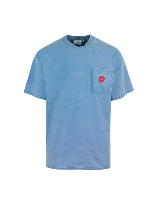 Maglietta S/S Tasca Ingo di Carhartt in Blue da Uomo
