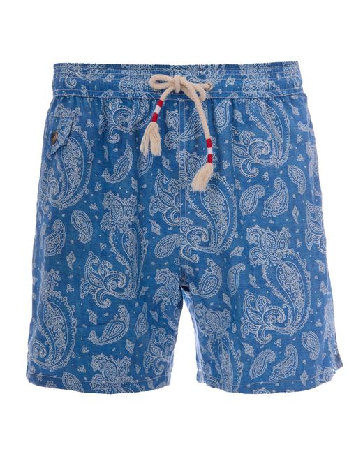 Mc2 Saint Barth Blue Costume Lighting 70 Elegant Paisley for men