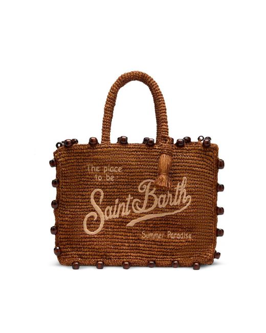 Mc2 Saint Barth Brown Borsa Colette Rafia Beads