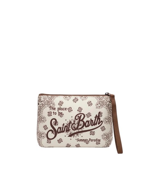 Mc2 Saint Barth White Pochette Aline Cream Bandanna Round
