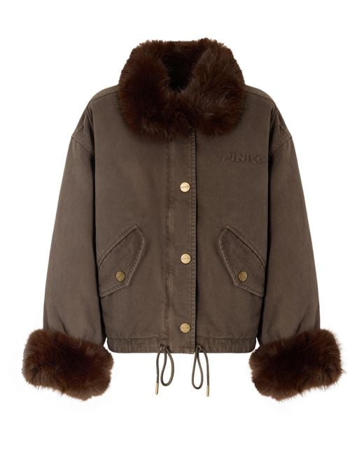 Pinko Brown Caban Garlate Bull E Aspen Caffè