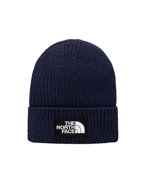 The North Face Blue Berretto Con Logo Box Blu for men
