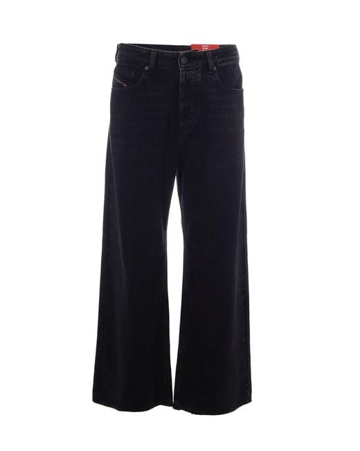 DIESEL Blue High-Rise Wide-Leg Jeans
