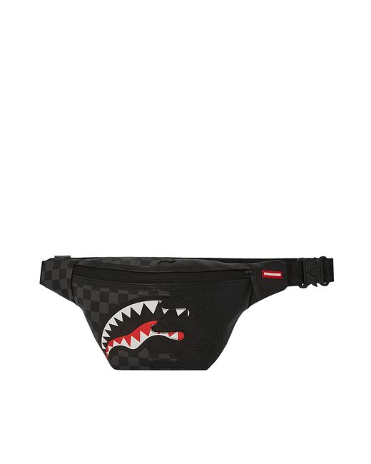 Sprayground Black Marsupio Unfinished Shark Crossbody for men