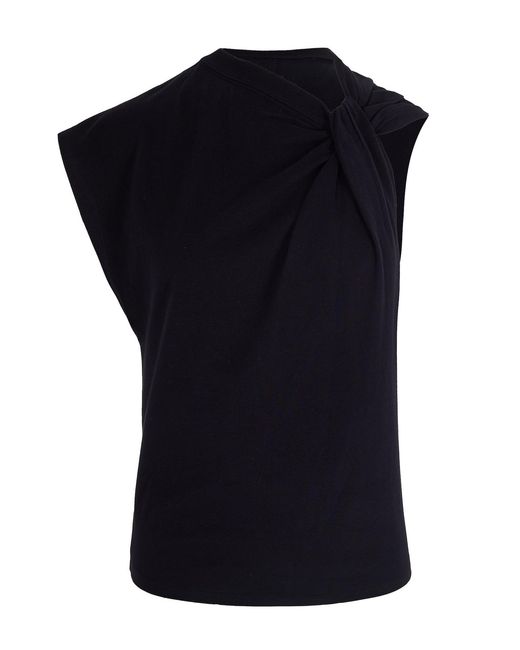 Isabel Marant Black Asymmetric Twist Detail T-Shirt