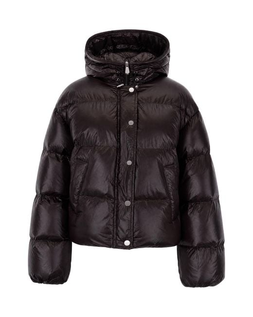 Pinko Black Hooded Puffer Jacket