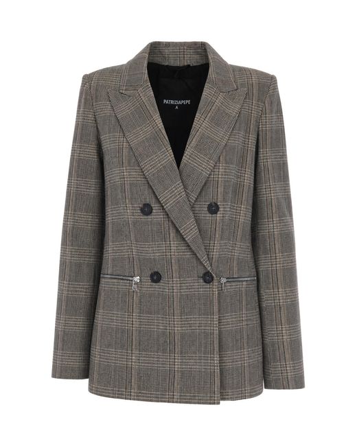 Patrizia Pepe Gray Blazer Principe Di Galles