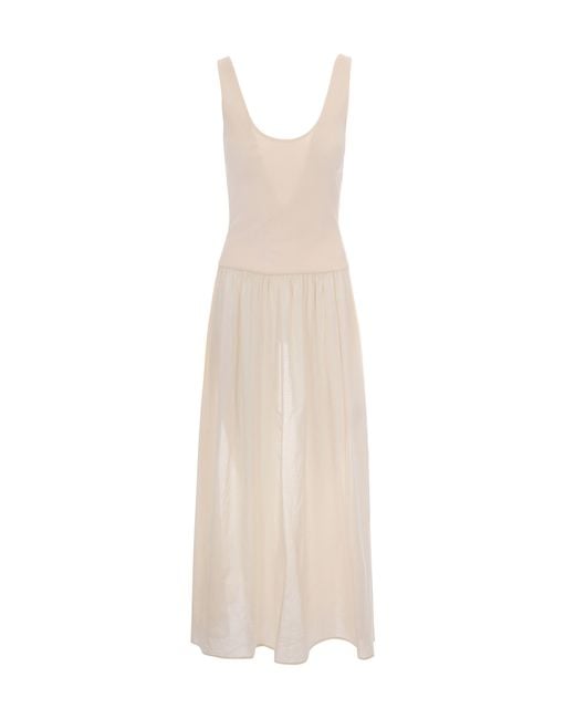 Sessun White Sleeveless Mixed Media Maxi Dress