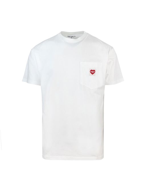 Carhartt White S/S Pocket Heart T Shirt for men