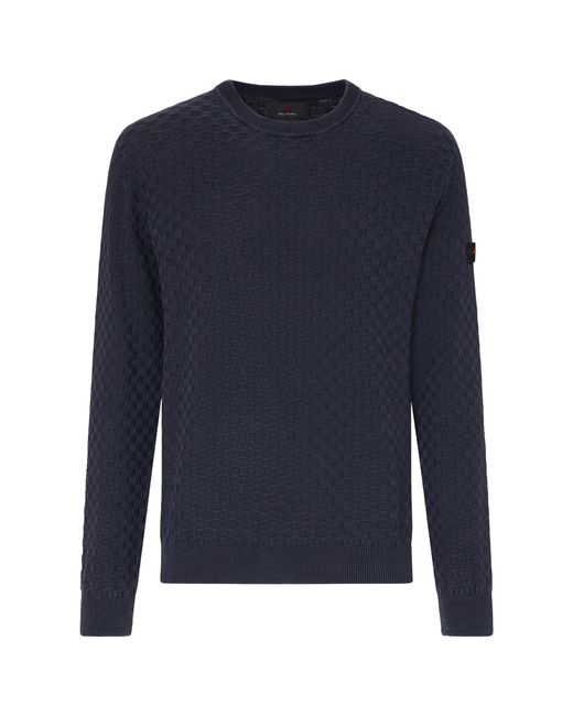 Peuterey Blue Textured Crewneck Sweater for men