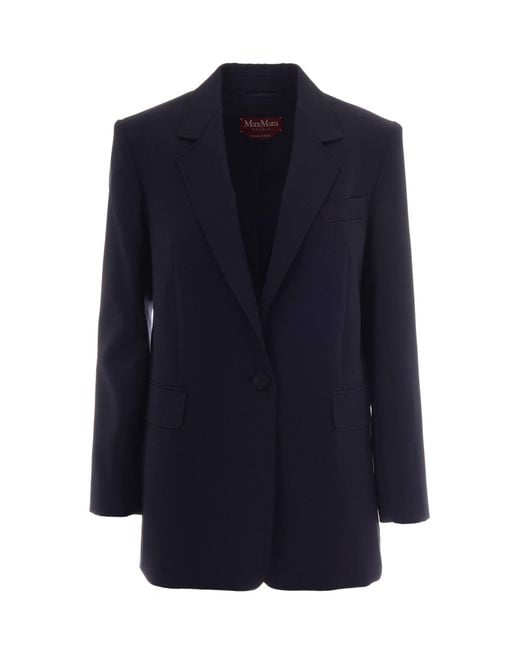 Max Mara Blue Single-Breasted Blazer