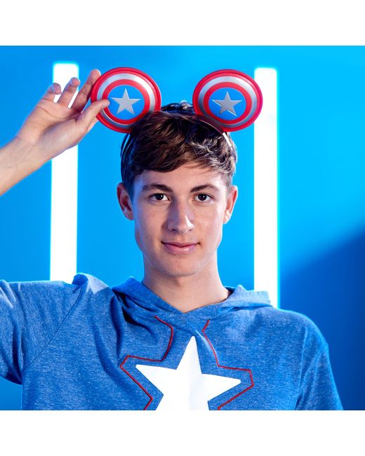 Disney Marvel's Captain America Mickey Mouse Ears Headband Mens in Blue