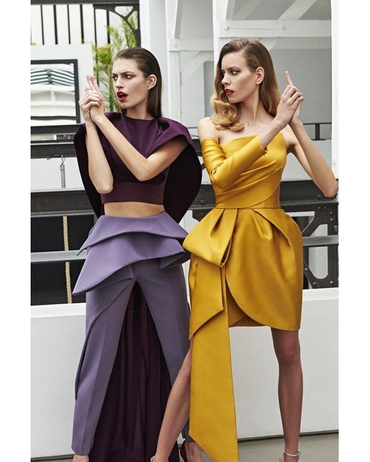 AZZI & OSTA Purple Structured Top And Pant
