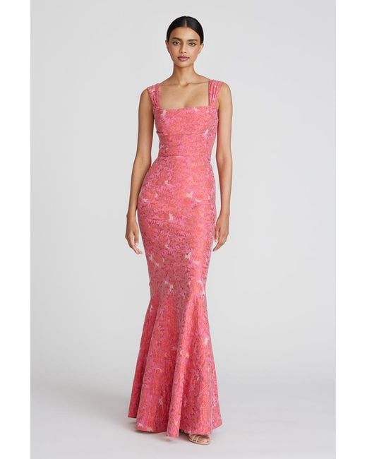THEIA Pink Sabrina /fit And Flare Gown