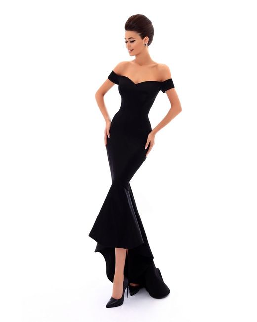 off the shoulder cross back gown