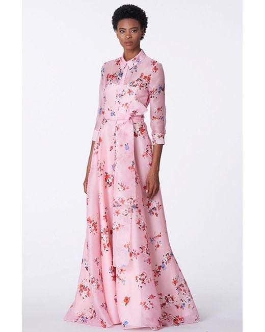 Carolina Herrera Pink Long Sleeve Trench Gown