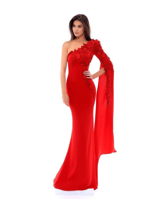 Buy Womens Red 93405 Hanging Sleeve Appliqued Asymmetrical Long Gown Online  at Lowest Price in Ubuy Kuwait. 516652526