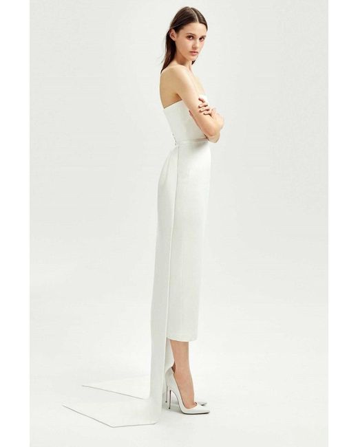 Alex Perry White Brooke Strapless Gown
