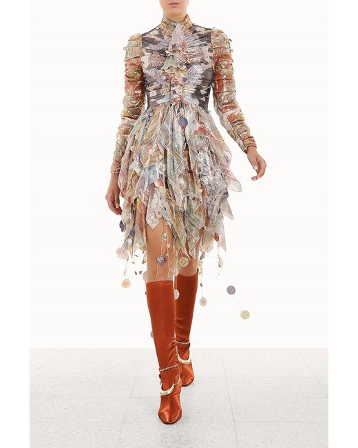 Zimmermann Cosmic Handkerchief Mini Dress in Natural Lyst