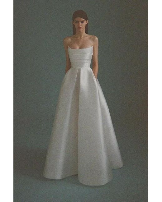 Alex Perry White Isobel Silk Bridal Gown