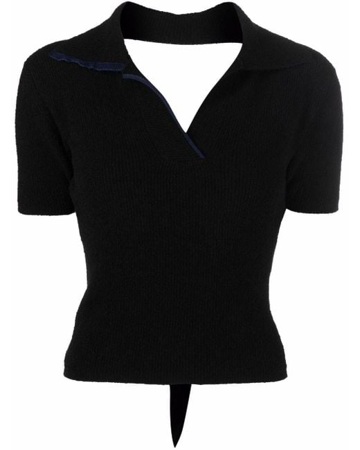Jacquemus Cotton Black Le Polo Bagnu Top | Lyst UK