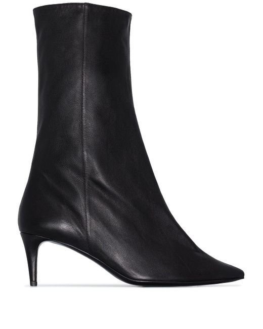 pointed mid heel boots